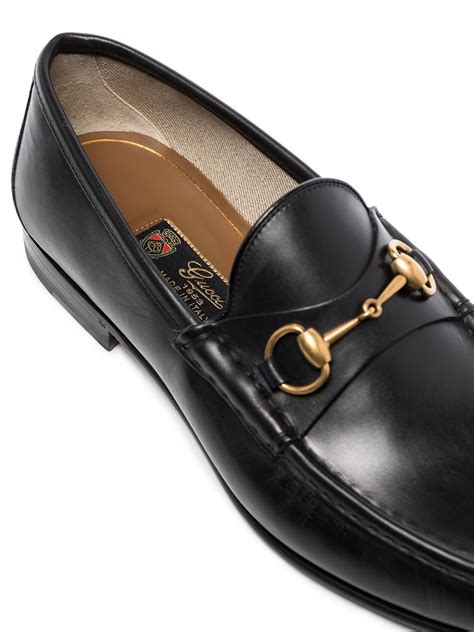 gucci black leather horsebit detail loafers|gucci horsebit detailed leather loafers.